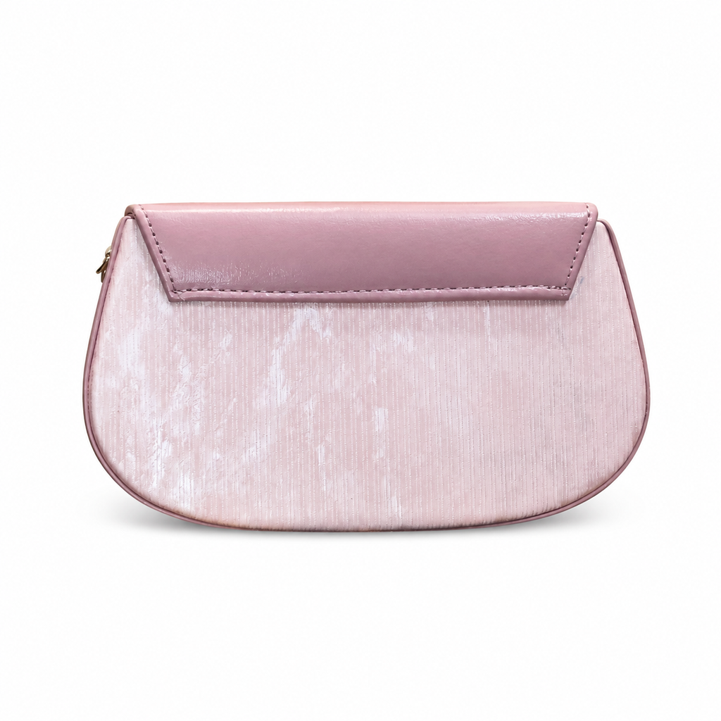 Pleated Textured Flap Chain Shoulder Bag