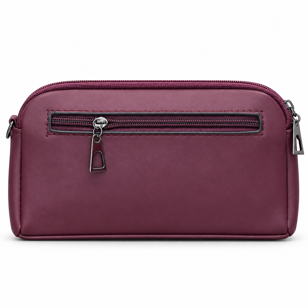 Quilted Scallop-Pattern Zipper Pouch