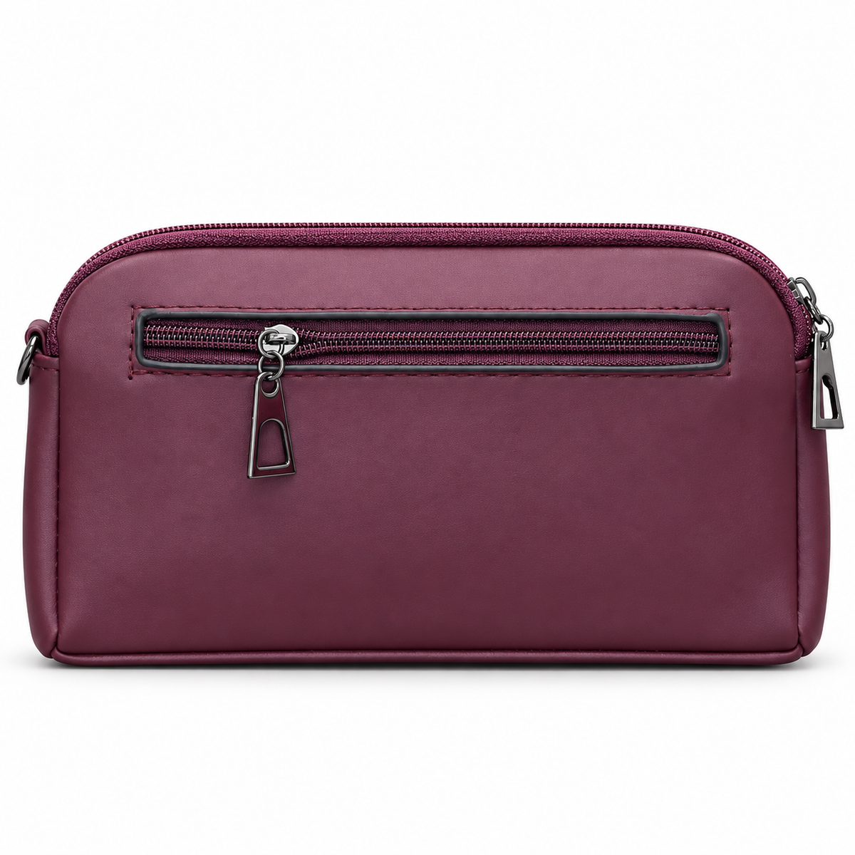 Quilted Scallop-Pattern Zipper Pouch