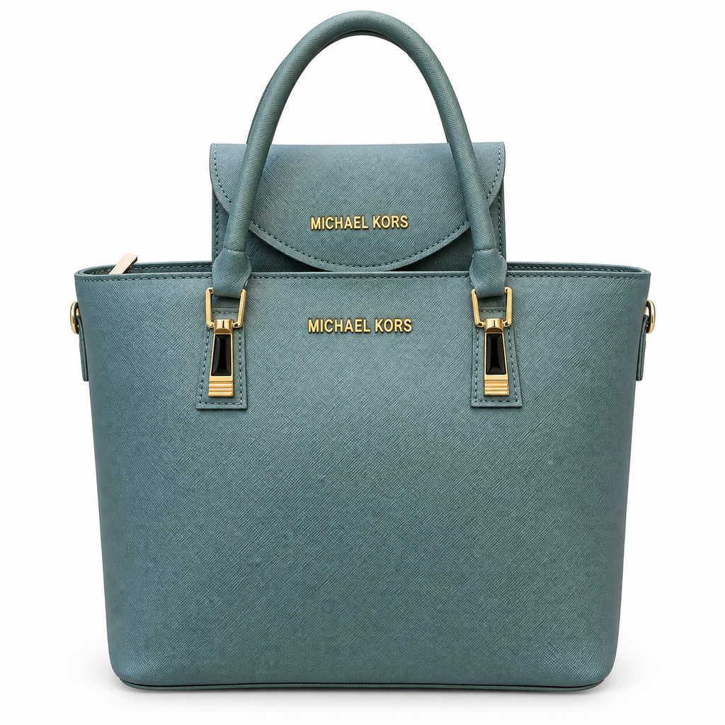 Structured Handbag with Matching Accessory Pouch