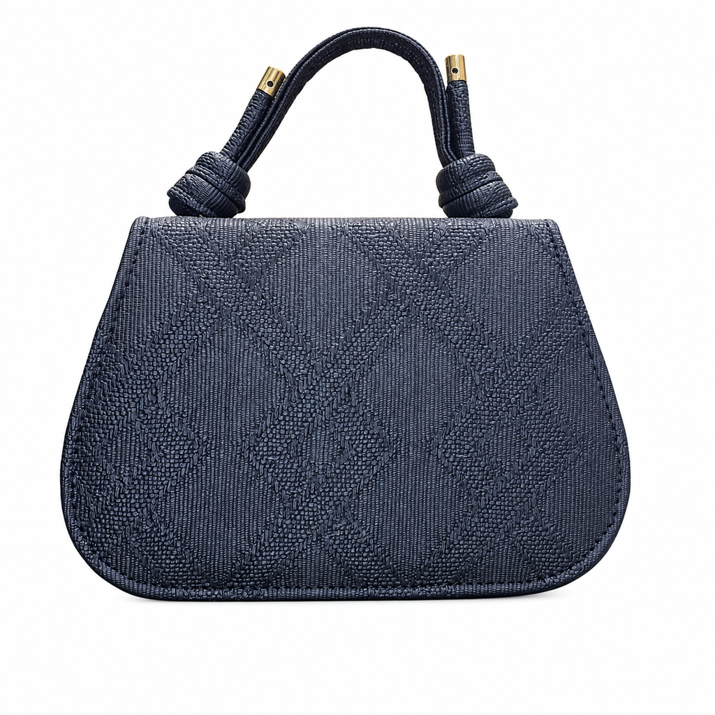 Textured Top-Handle Handbag with Scarf Accent