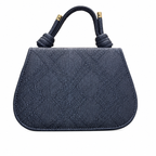 Textured Top-Handle Handbag with Scarf Accent