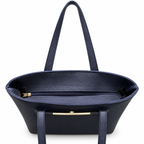 Structured Textured Shoulder Tote with Front Pocket