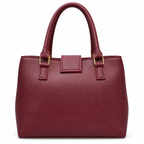 Structured Textured Handbag with Bow & Pearl Charm