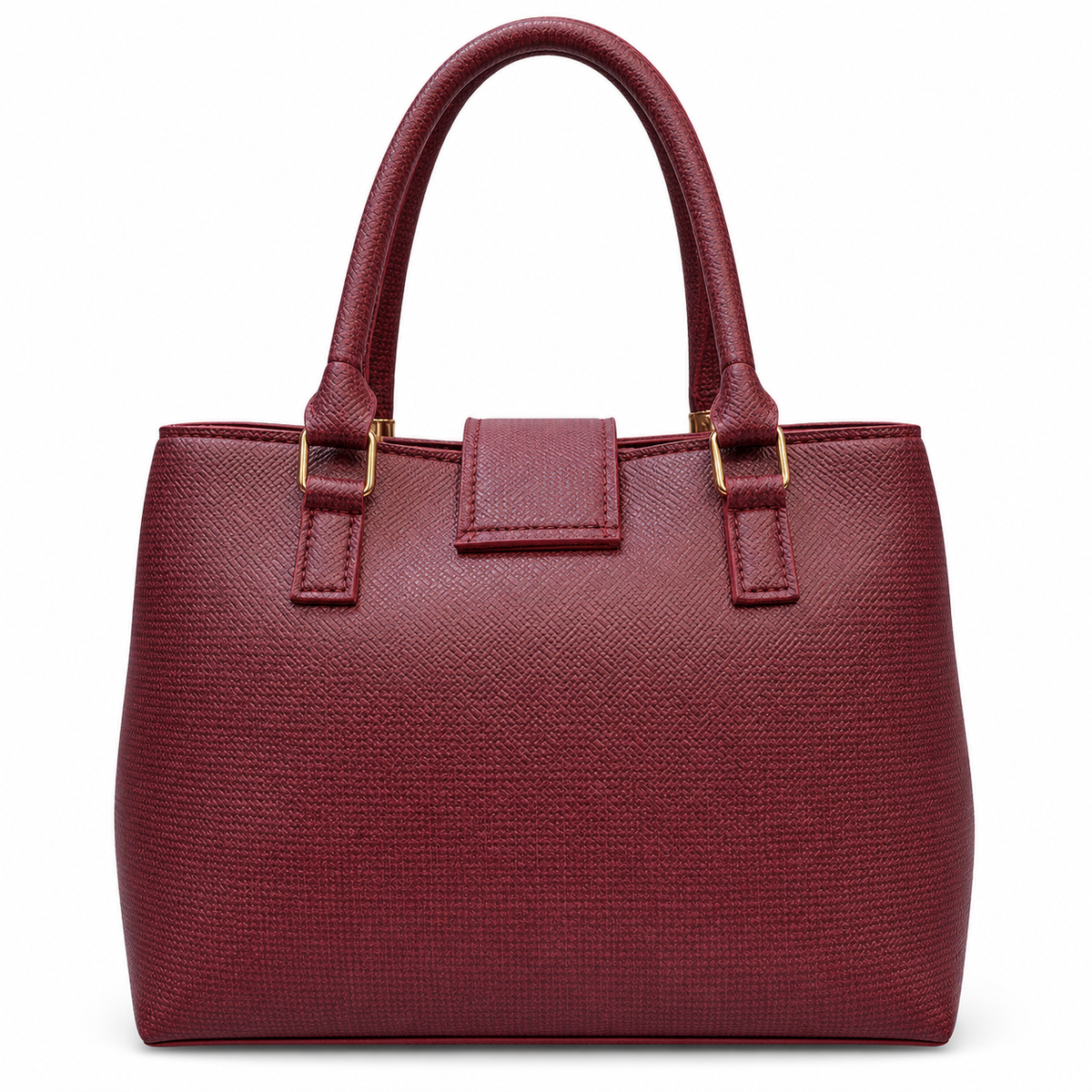 Structured Textured Handbag with Bow & Pearl Charm
