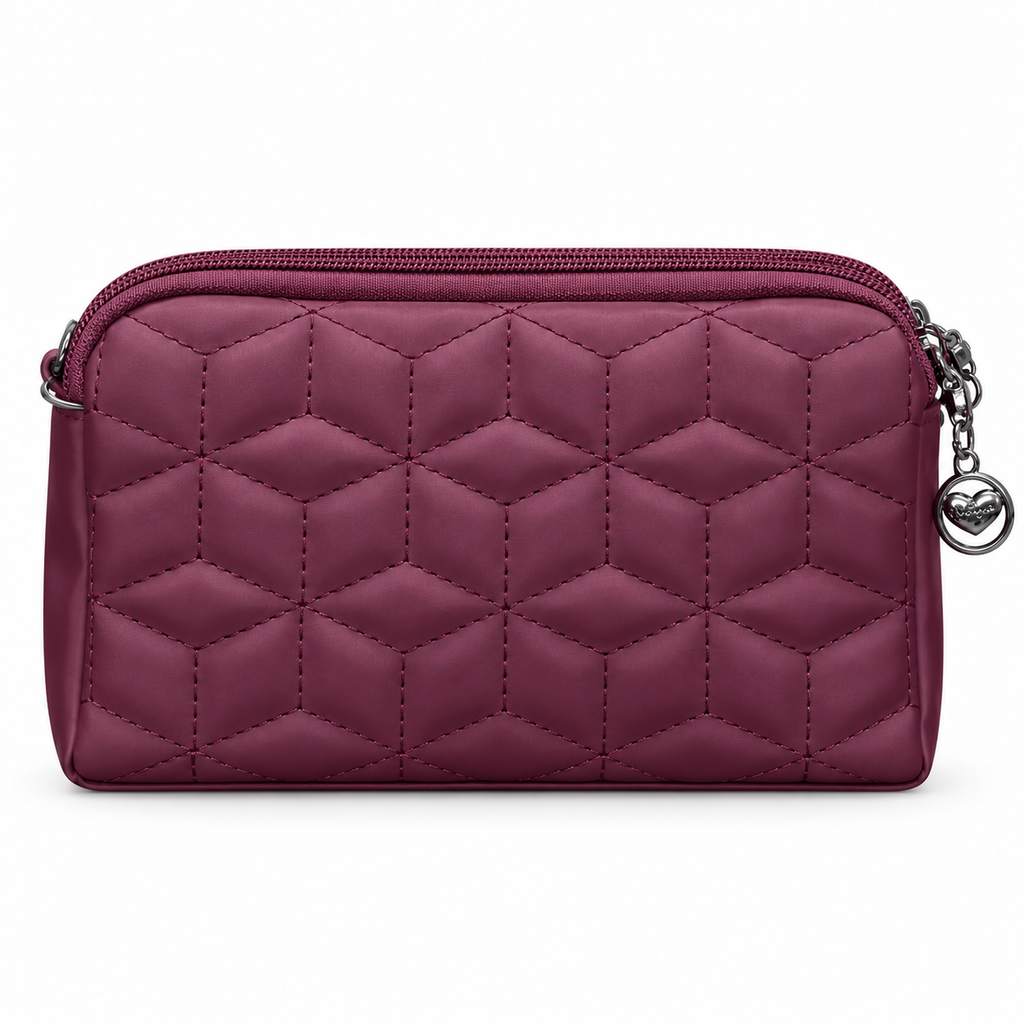 Quilted Beaded Zipper Clutch