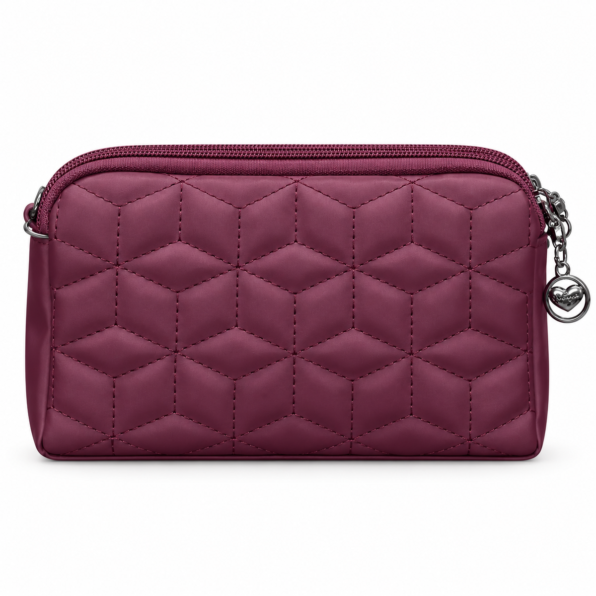 Quilted Beaded Zipper Clutch