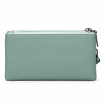 Quilted Double-Zipper Wristlet Pouch