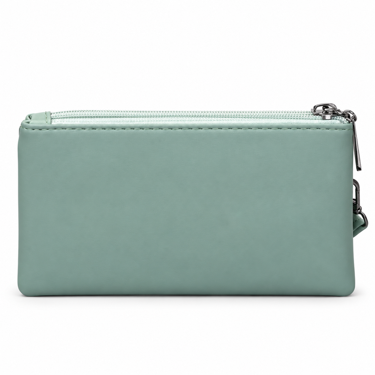 Quilted Double-Zipper Wristlet Pouch