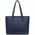 Structured Textured Shoulder Tote with Front Pocket