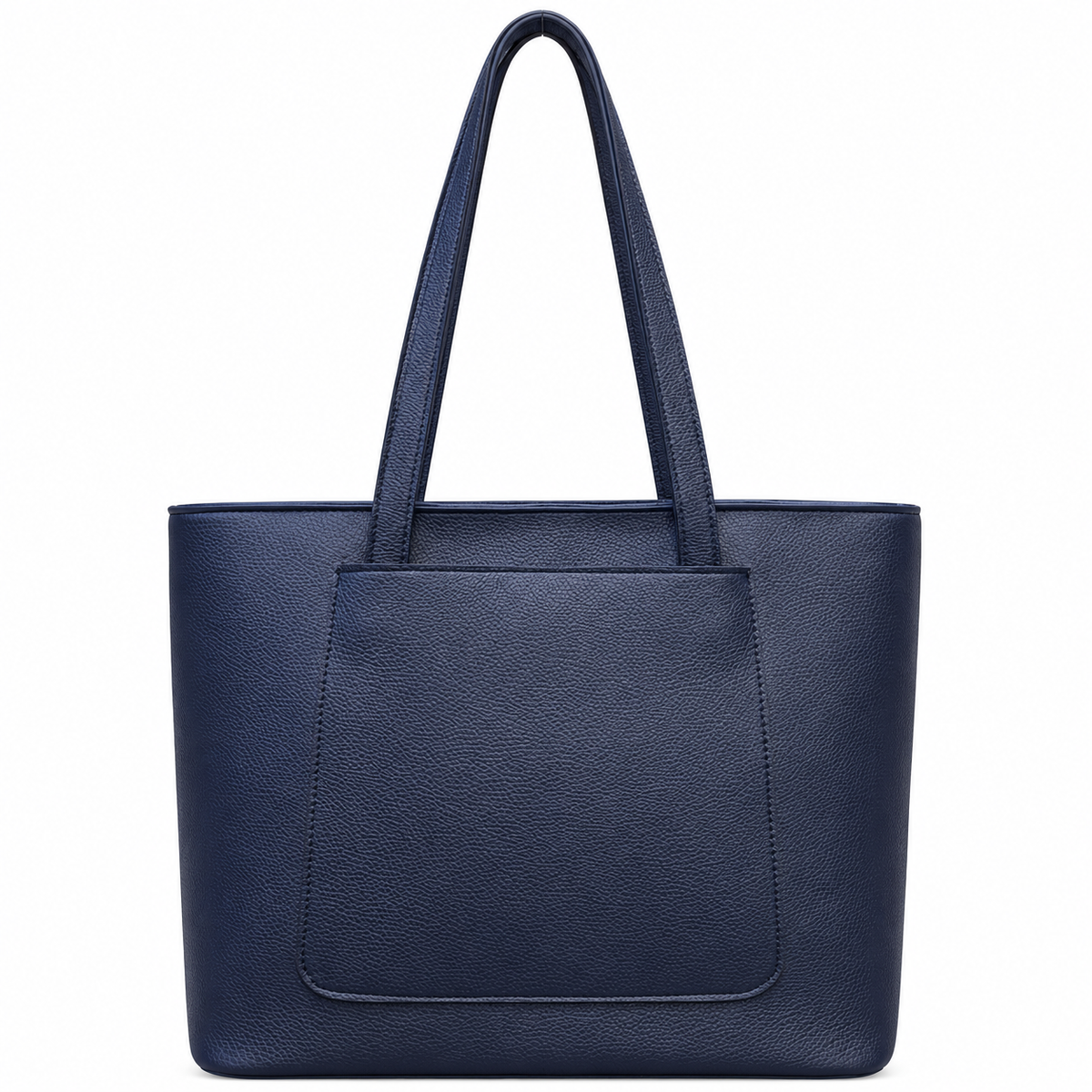 Structured Textured Shoulder Tote with Front Pocket