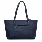 Structured Embossed Tote Bag with Scarf Accent
