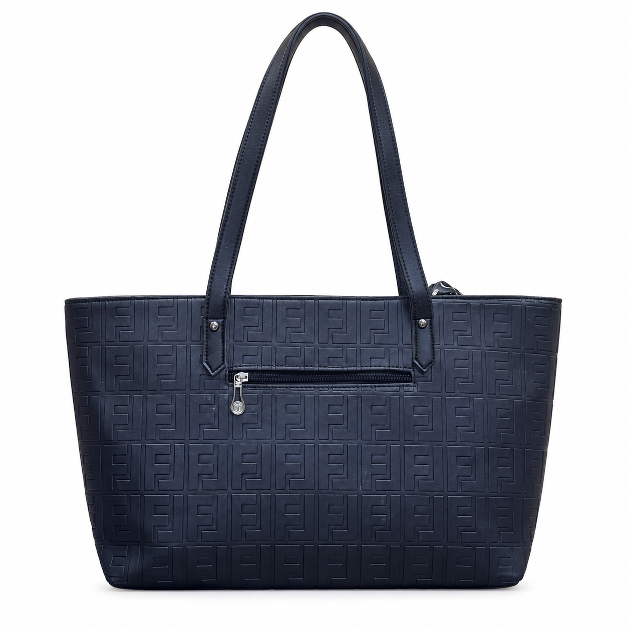 Structured Embossed Tote Bag with Scarf Accent