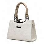 Geometric Embossed Double-Handle Handbag