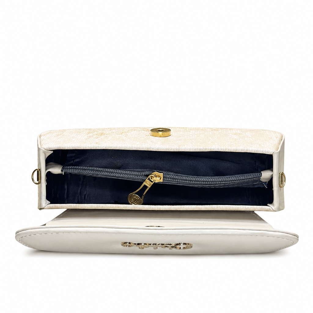 Pleated Textured Flap Chain Shoulder Bag