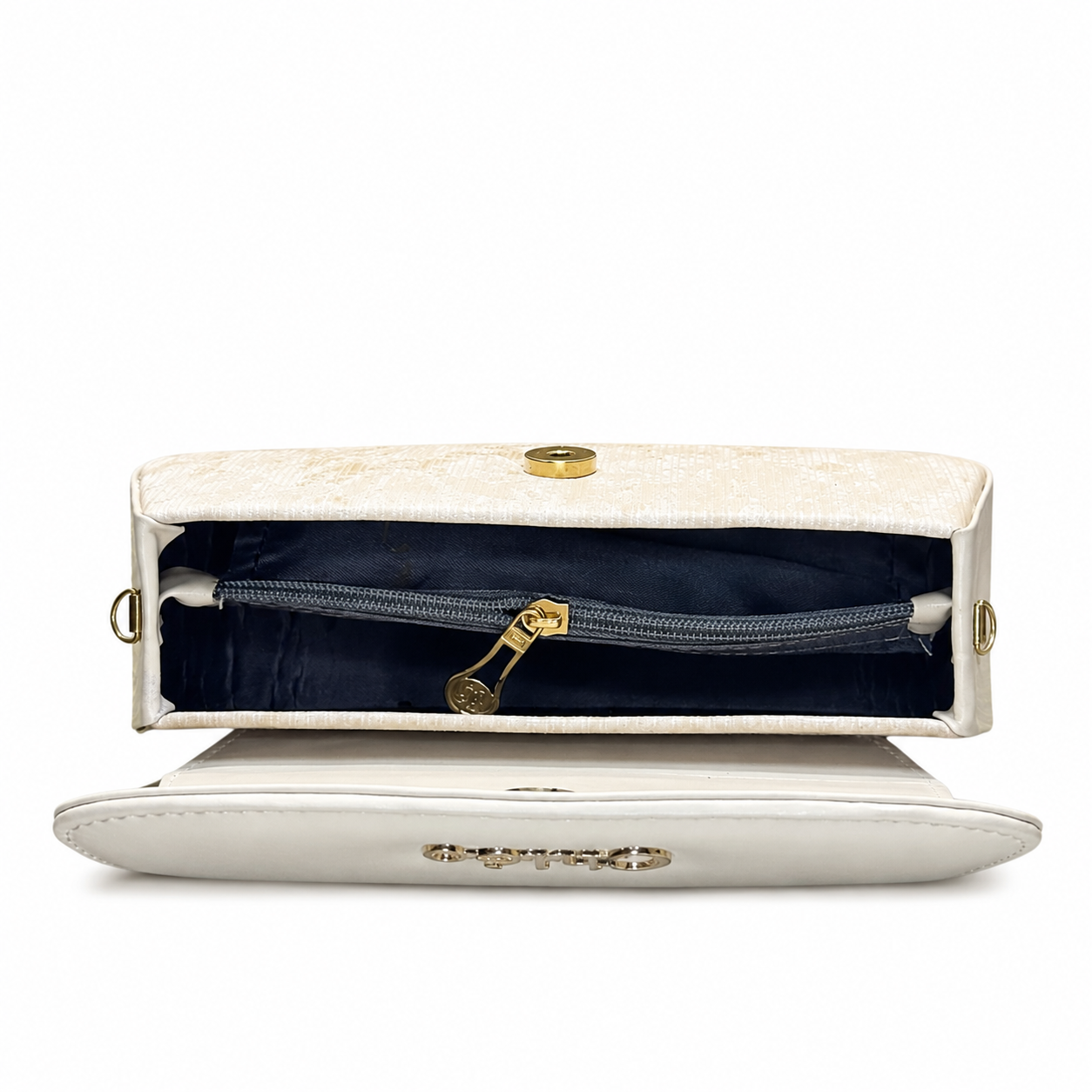 Pleated Textured Flap Chain Shoulder Bag