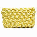 Ruched Textured Clutch with Chain Strap