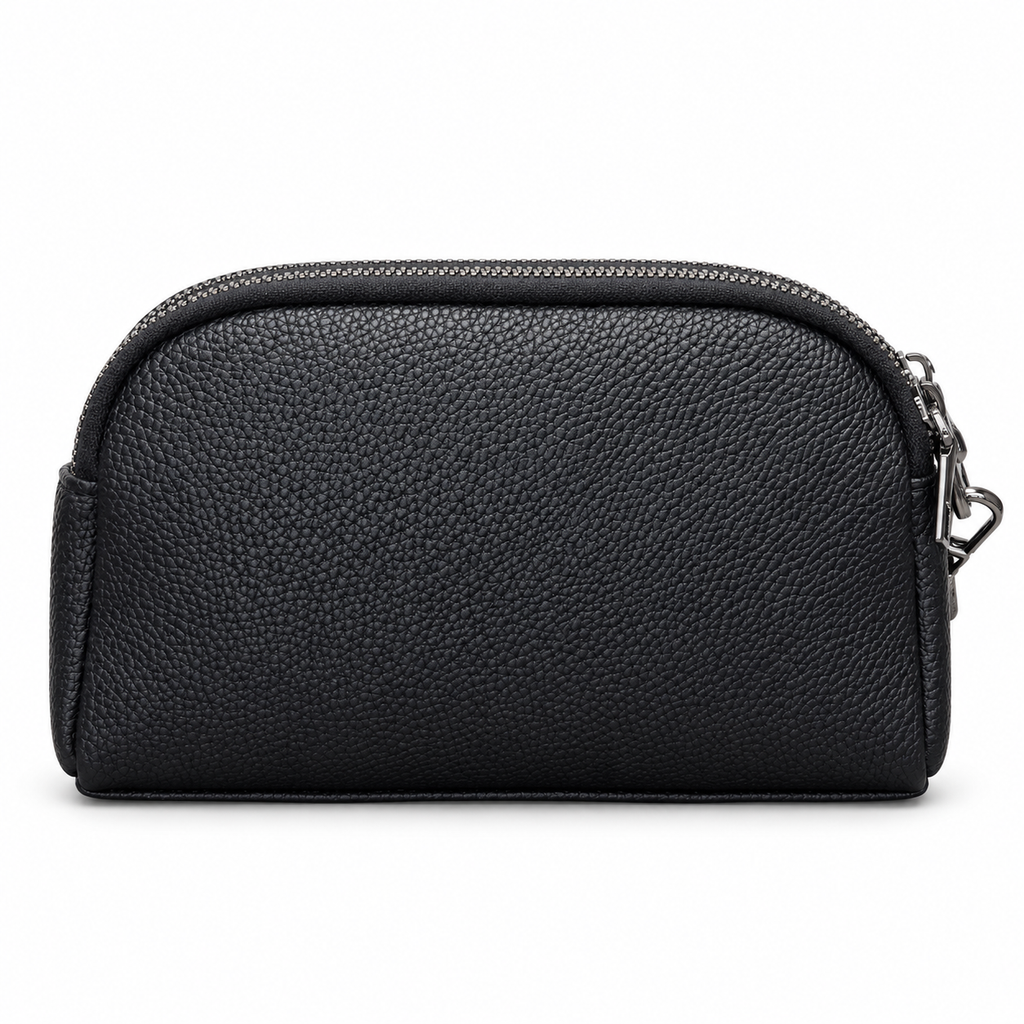 Textured Mini Zipper Pouch with Strap