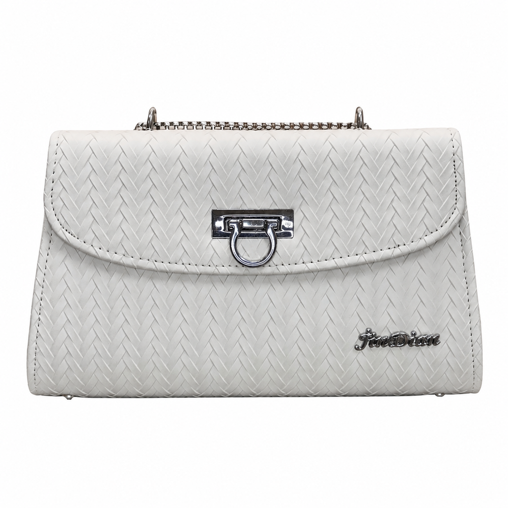 Chevron Embossed Chain Shoulder Bag