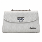 Chevron Embossed Chain Shoulder Bag