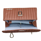 Chevron Embossed Chain Shoulder Bag