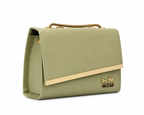 Diagonal-Bar Chain Flap Shoulder Bag