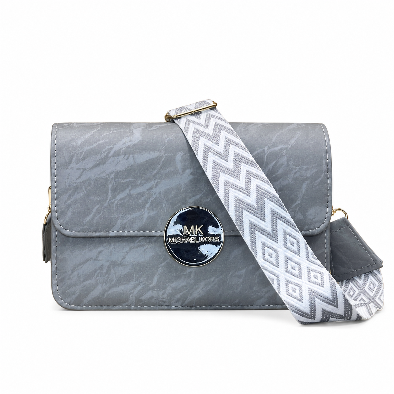 Marbled Flap Clutch Bag