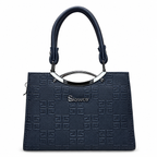 Geometric Embossed Double-Handle Handbag