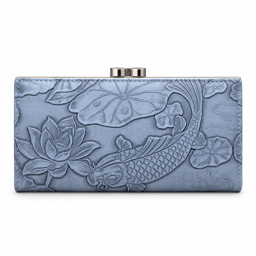 Floral Embossed Frame Clutch