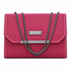 Textured Double-Chain Flap Shoulder Bag