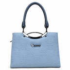 Geometric Embossed Double-Handle Handbag