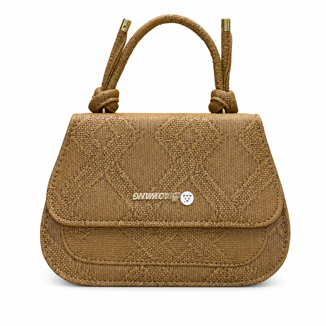Textured Top-Handle Handbag with Scarf Accent