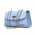 Chevron Embossed Chain Shoulder Bag