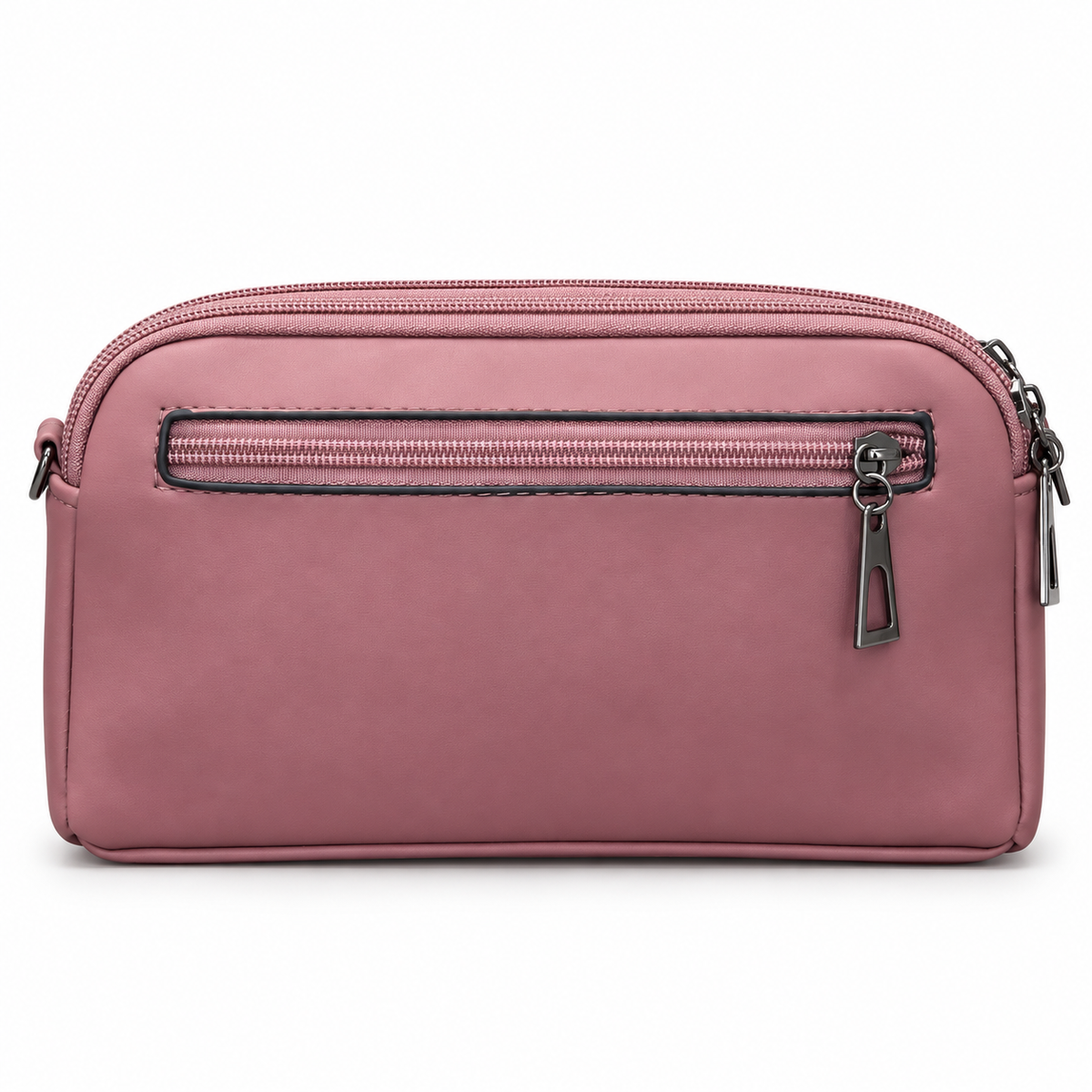 Quilted Scallop-Pattern Zipper Pouch