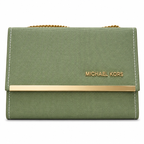 Rectangular Textured Chain Flap Shoulder Bag
