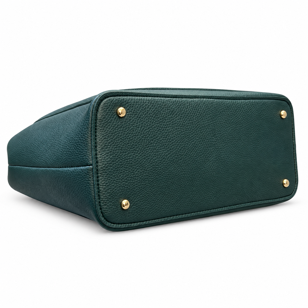 Structured Textured Shoulder Tote with Front Pocket