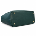 Structured Textured Shoulder Tote with Front Pocket