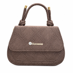 Textured Top-Handle Handbag with Scarf Accent