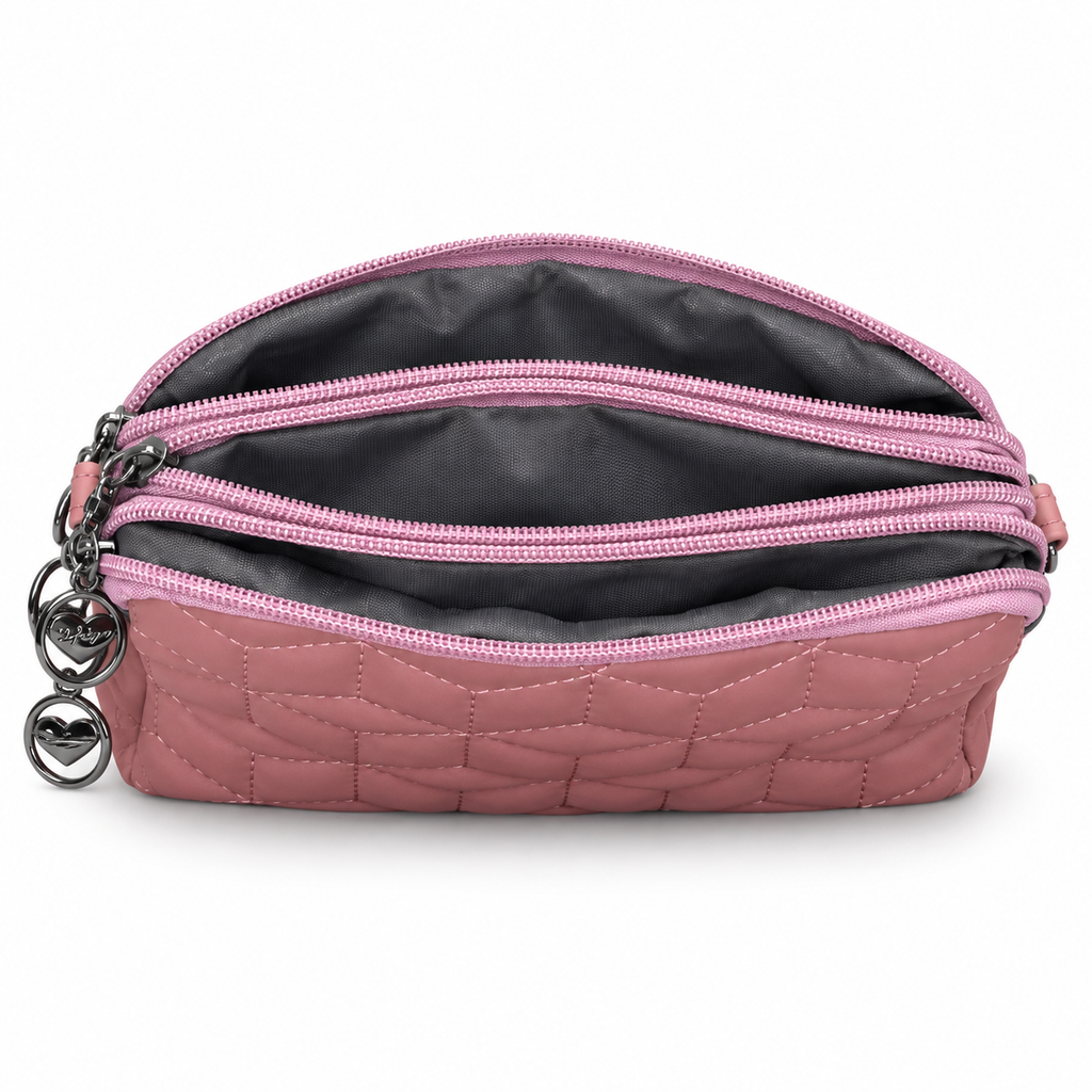 Quilted Beaded Zipper Clutch
