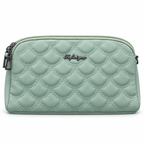 Quilted Scallop-Pattern Zipper Pouch