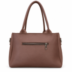 Three-Compartment Structured Handbag with Tassel Charm