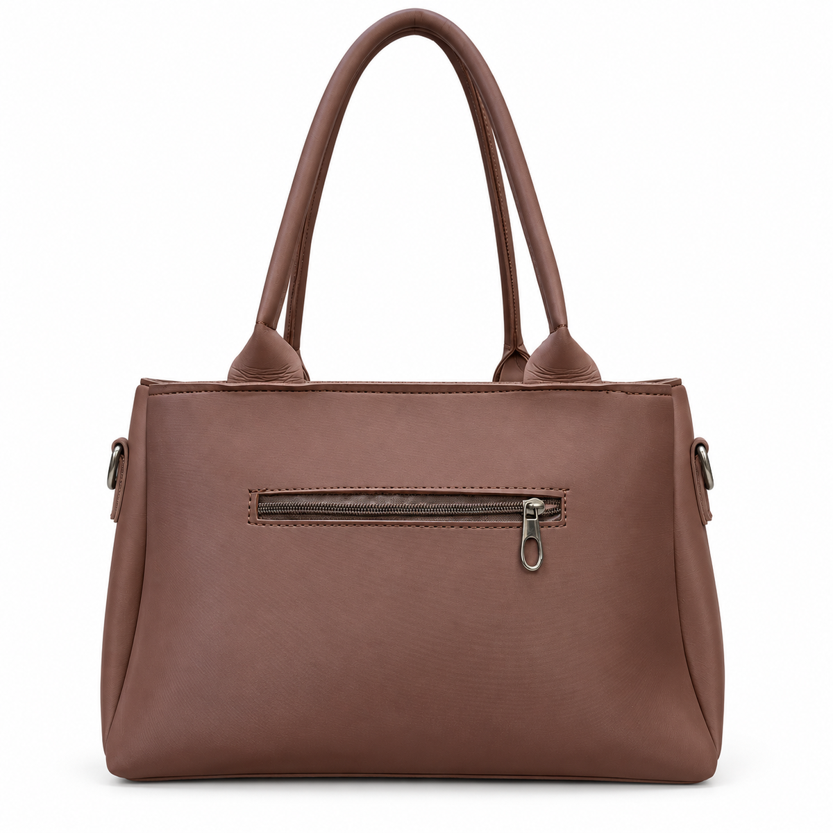 Three-Compartment Structured Handbag with Tassel Charm