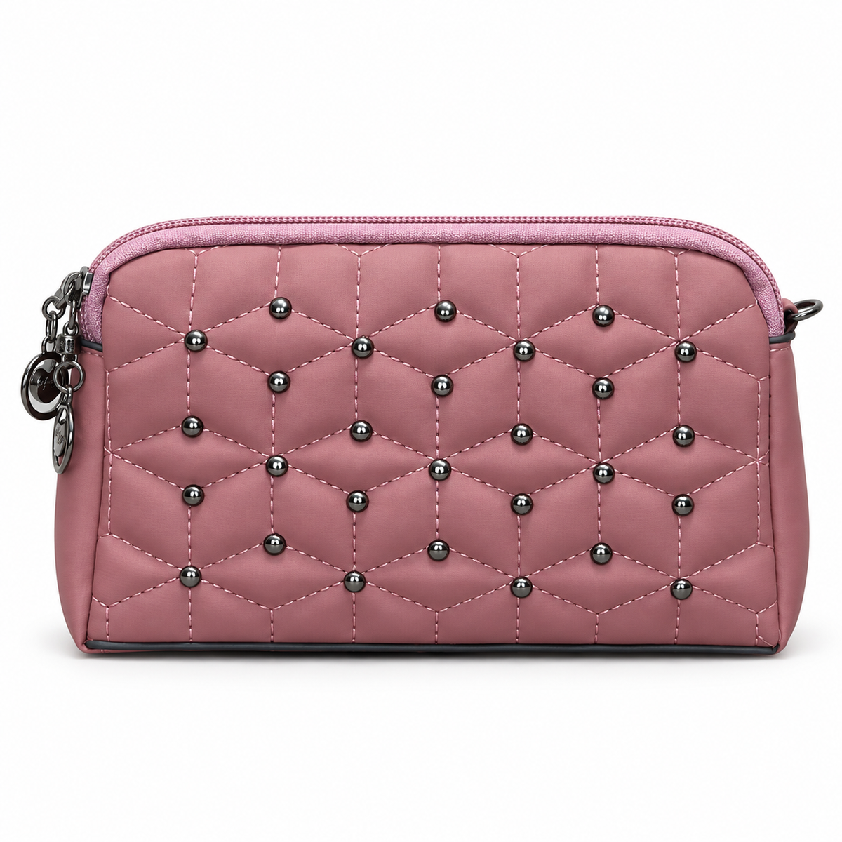 Quilted Beaded Zipper Clutch