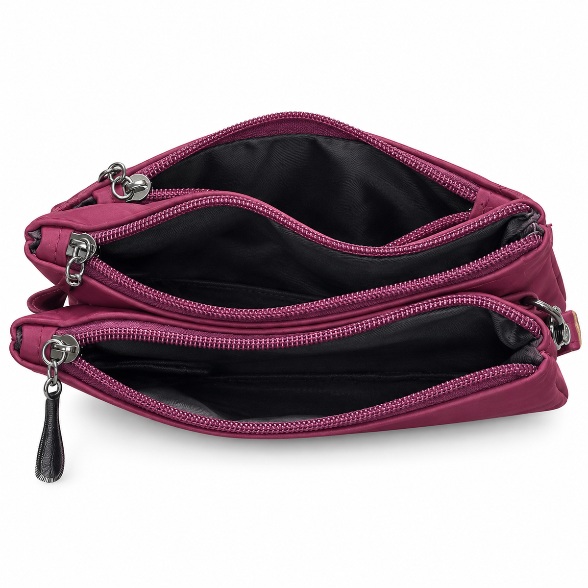 Quilted Double-Zipper Wristlet Pouch