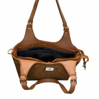 Structured Embossed Shoulder Tote Bag