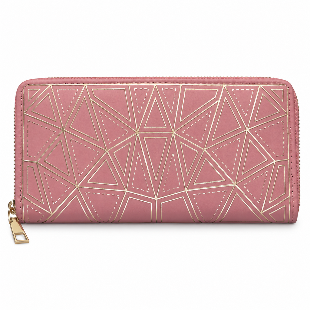 Geometric Pattern Zipper Wallet