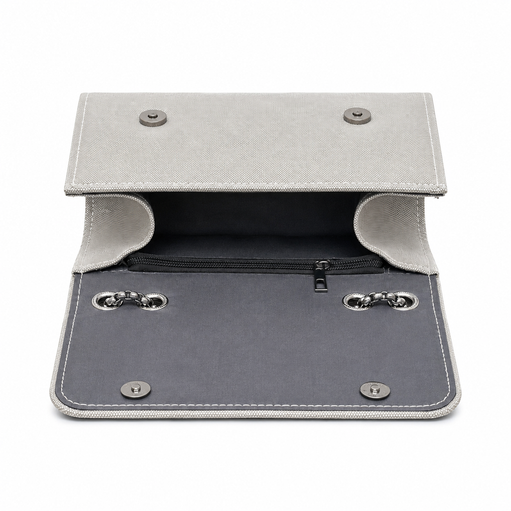 Textured Logo-Accent Flap Shoulder Bag