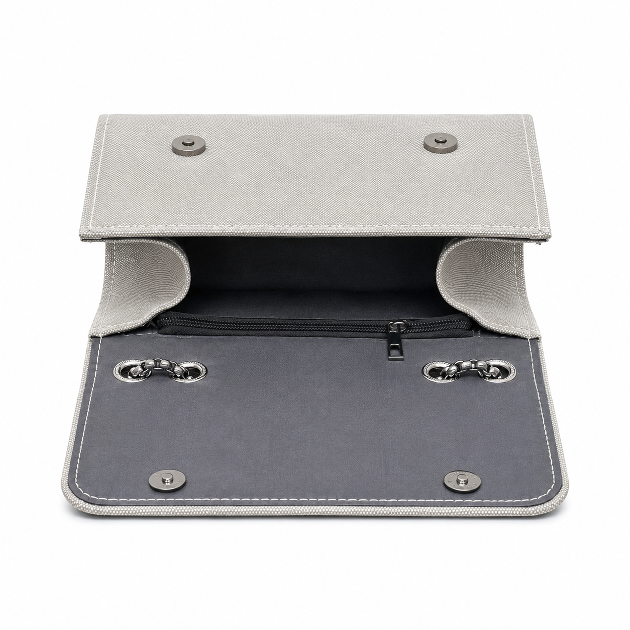 Textured Logo-Accent Flap Shoulder Bag