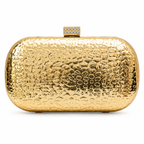 Textured Hard-Case Clutch with Crystal Clasp