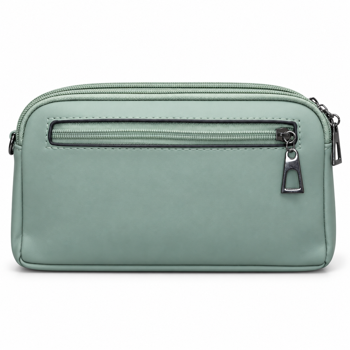 Quilted Scallop-Pattern Zipper Pouch
